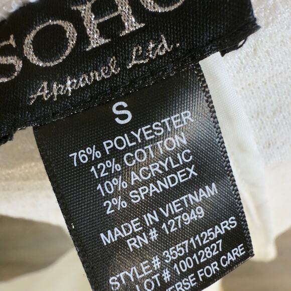 SOHO women's sz. small cream tweed blazer jacket open, mature, demure #4254 - Picture 5 of 7